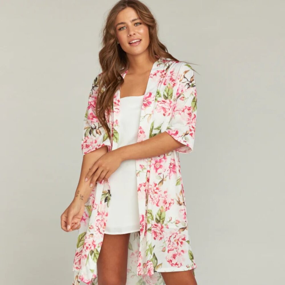 SHOW ME YOUR MUMU Brie Garden Of Floral Kimono Robe EUC